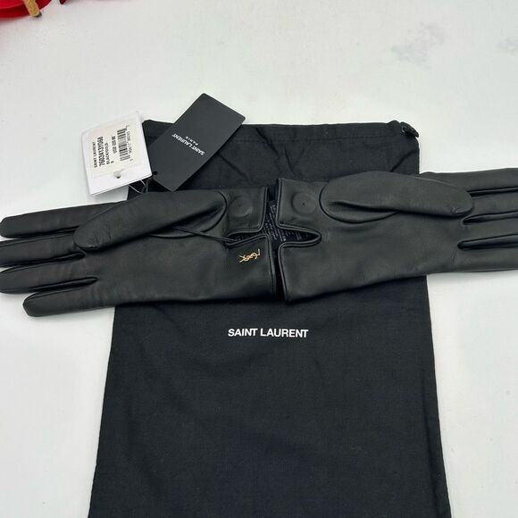 Women’s Ysl Saint Laurent vintage slit gloves size 8, made in Italy - Picture 1 of 10
